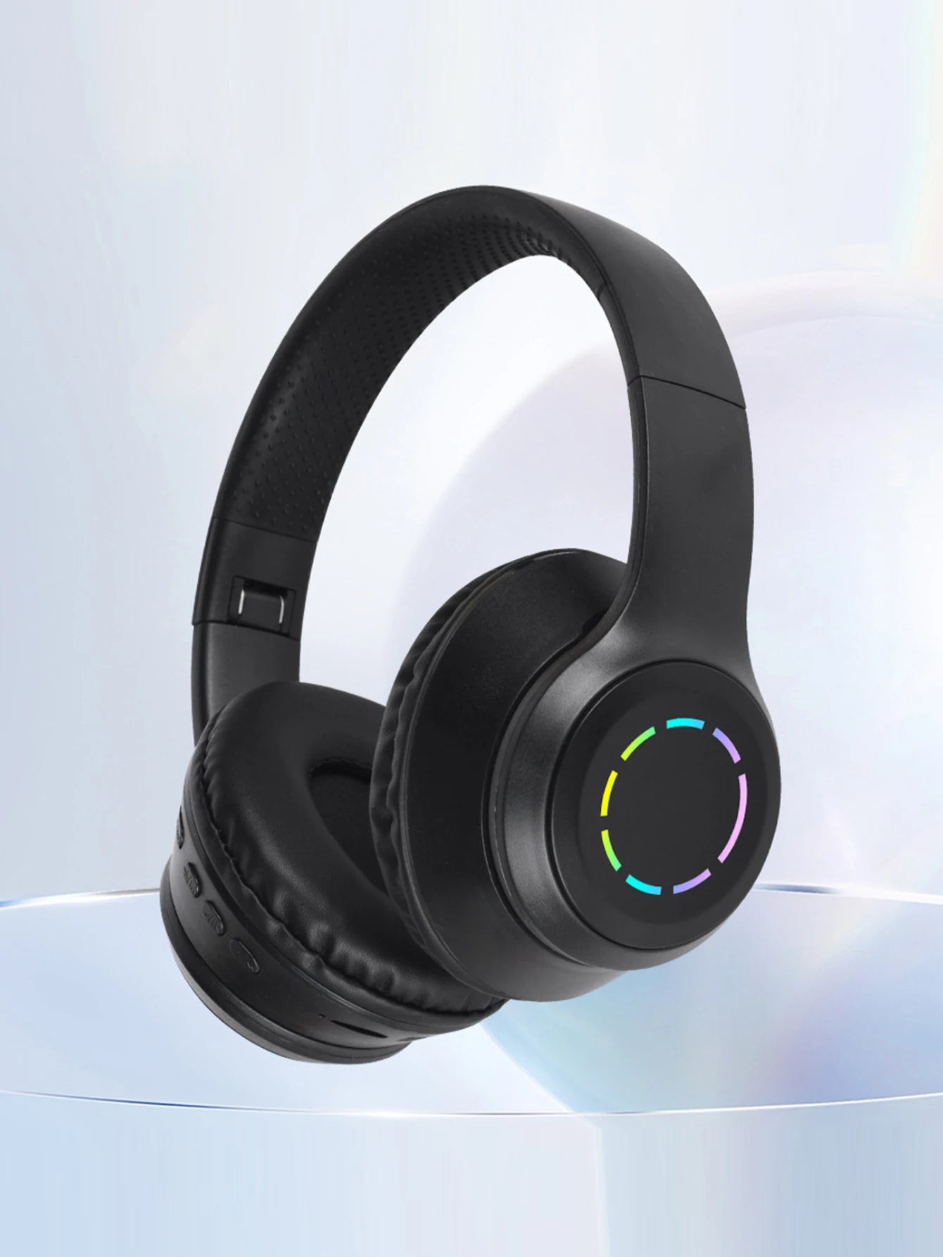 New style light-up Bluetooth headphones, gradient color macaron wireless Bluetooth earphones with deep bass