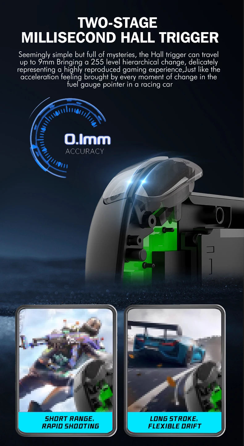 Portable Game Controller X5 Mini with Cooling System,Wireless Gamepad with Hall Rocker,6 Axis Gyro for iPhone/PC/Switch