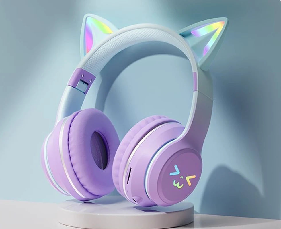 Cool cute wireless headsets Bluetooth headphones noise cancellation great bass stereo foldable headset music Sport game earphone