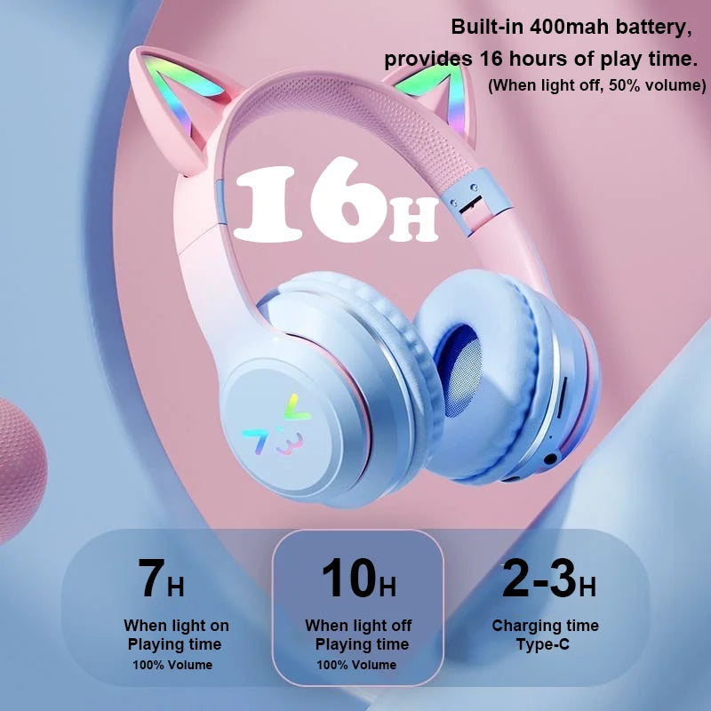 Cool cute wireless headsets Bluetooth headphones noise cancellation great bass stereo foldable headset music Sport game earphone