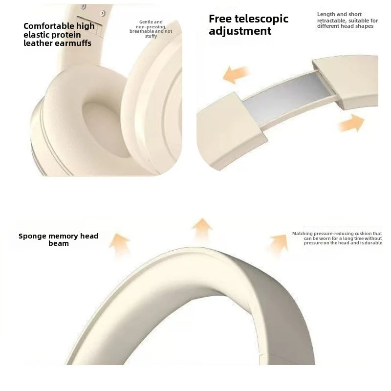 Wireless Bluetooth Headphones Over Ear HIFI Stereo Headsets Noise Reduction Sports Gaming Earphones Music Player with Mic Gifts