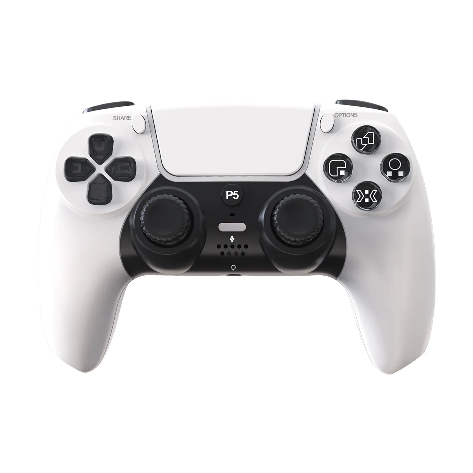 GAMINJA BT Gamepad Transparent Crystal Buttons Six-Axis Gyroscope Ergonomic Design Compatible For PS5 Wireless Controller