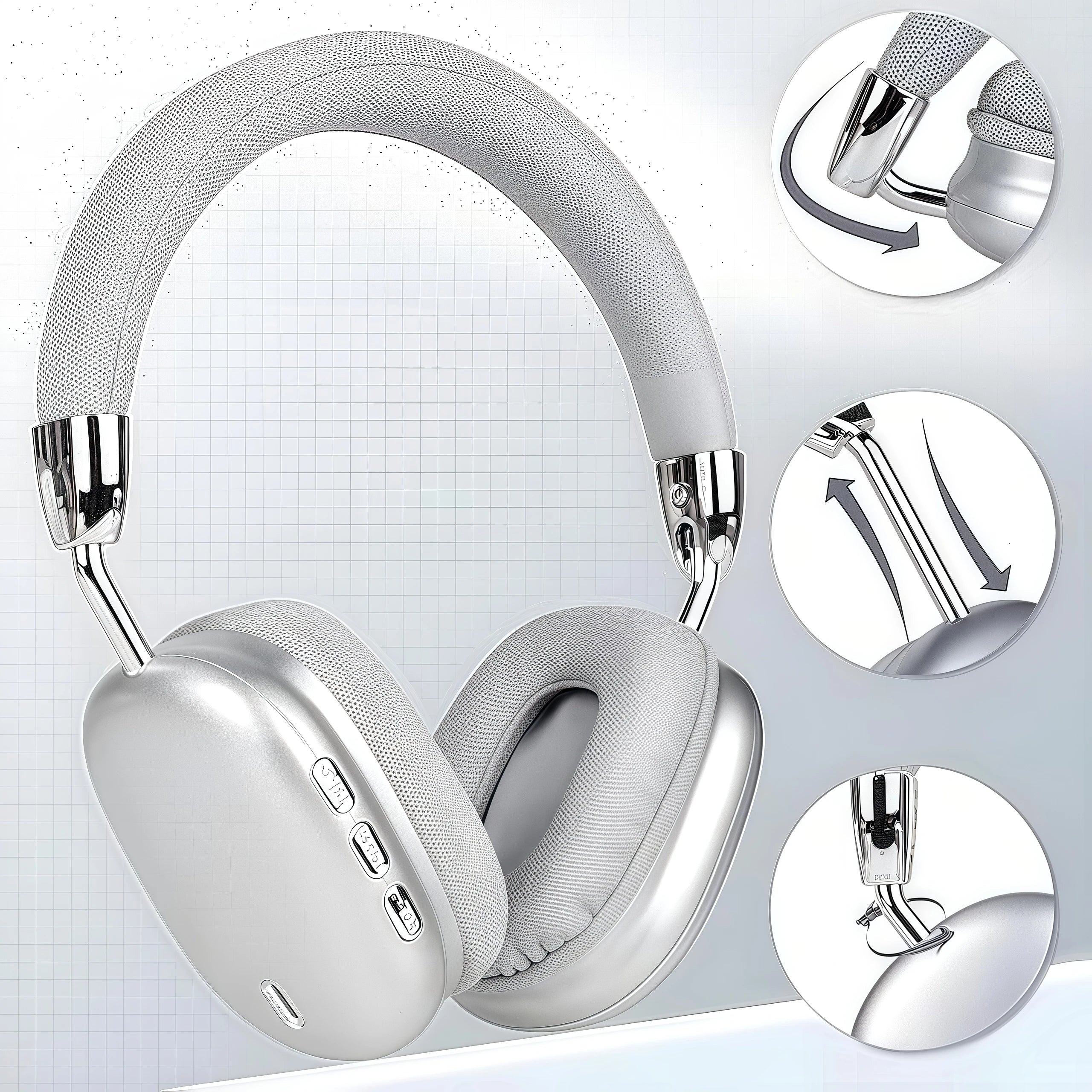 Fashion Bluetooth Headphones Wireless Over-Ear Headsets with Microphone Volume Control for Sports And Running Headset Game