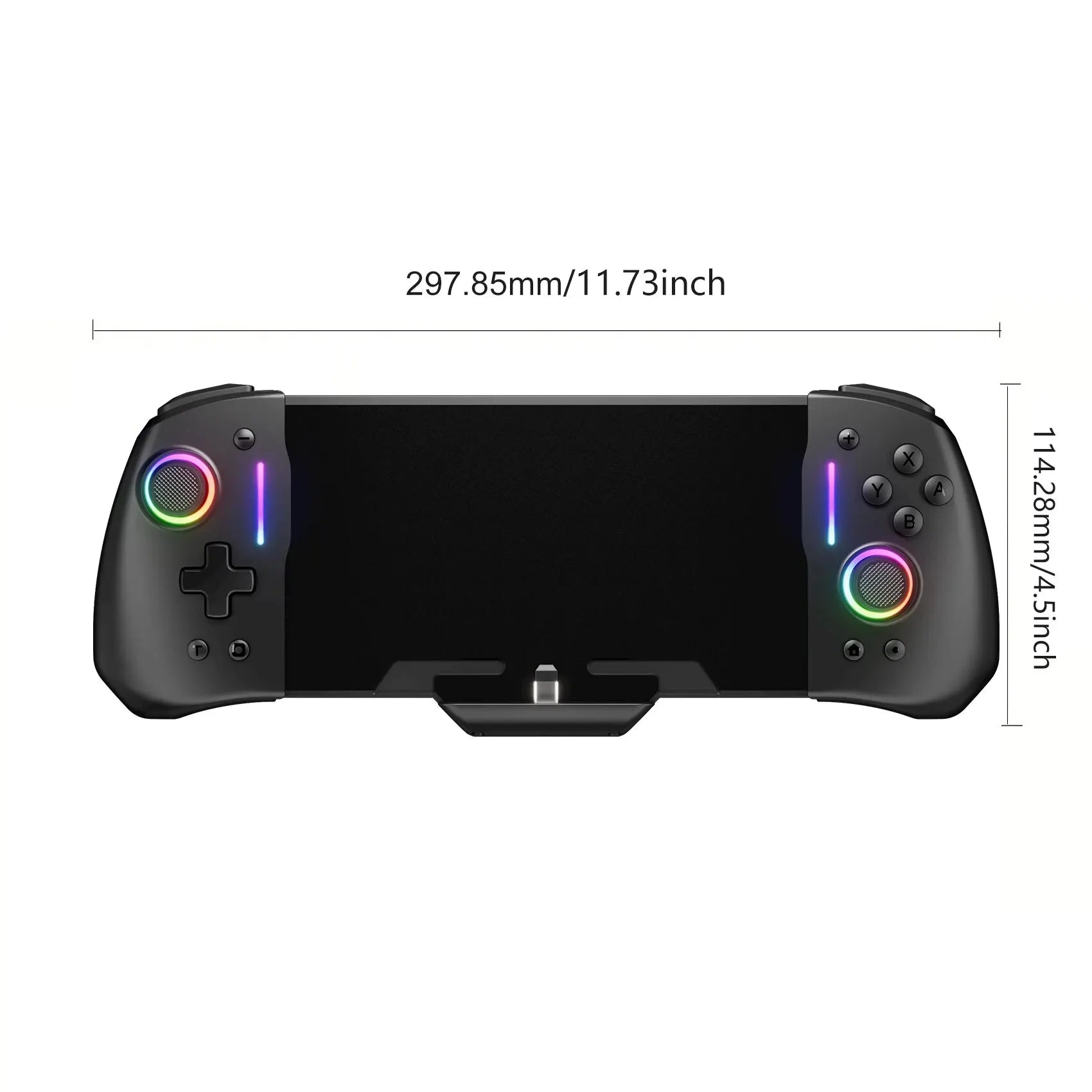 No Deadzone Enhanced Controller for Switch/Switch OLED Handheld Mode, Adjustable LED Light, Ergonomic Design, 6-Axis Gyro, Turb0