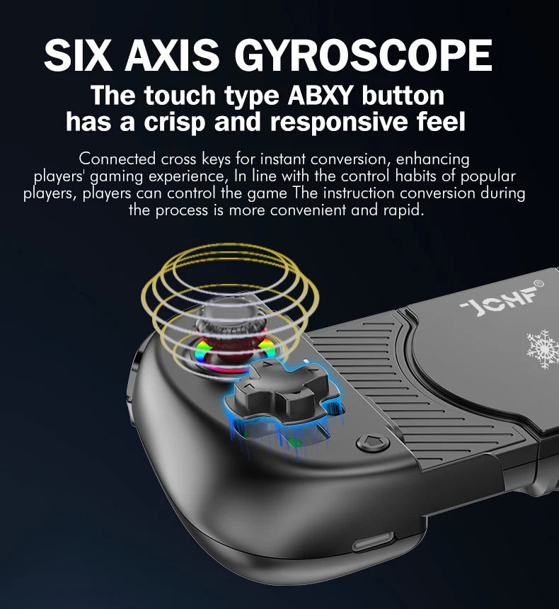 Portable Game Controller X5 Mini with Cooling System,Wireless Gamepad with Hall Rocker,6 Axis Gyro for iPhone/PC/Switch