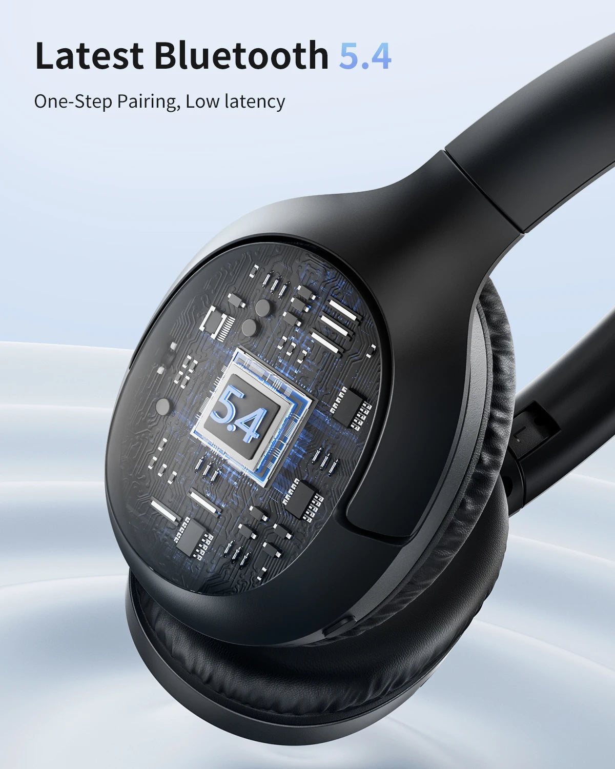 wegear HS7 Bluetooth Headphones Over Ear 60H Playtime with Microphone ENC Call Noise Cancelling Mic Foldable Wireless Headset