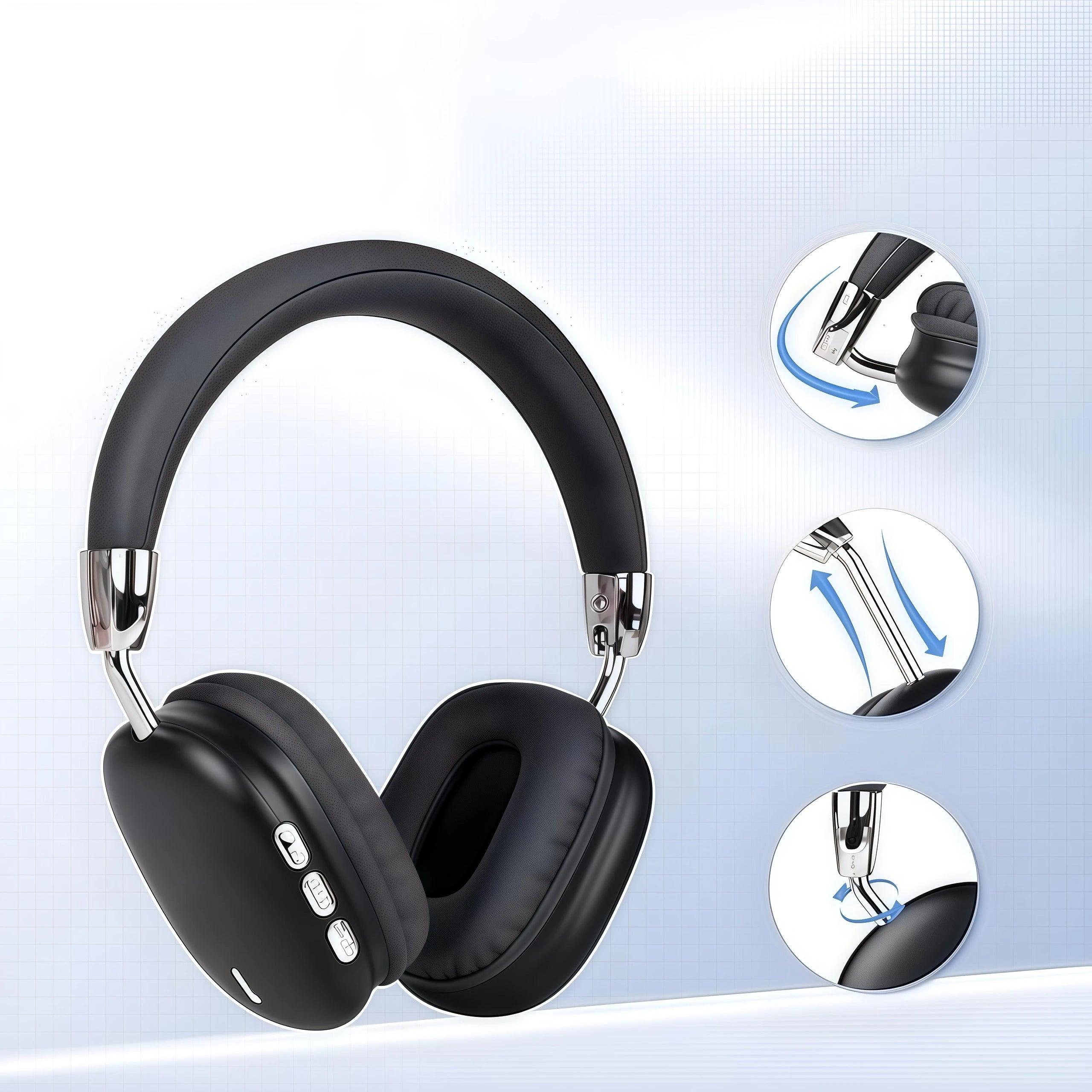 Fashion Bluetooth Headphones Wireless Over-Ear Headsets with Microphone Volume Control for Sports And Running Headset Game