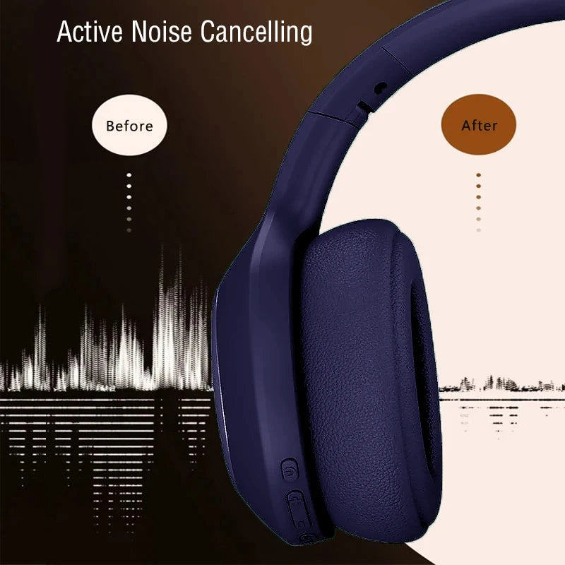 YYL New Y66 Bluetooth Headphones -35dB Active Noise Cancelling Wireless Headsets 40mm Driver 24H Playtime Earphones HiFi Stereo