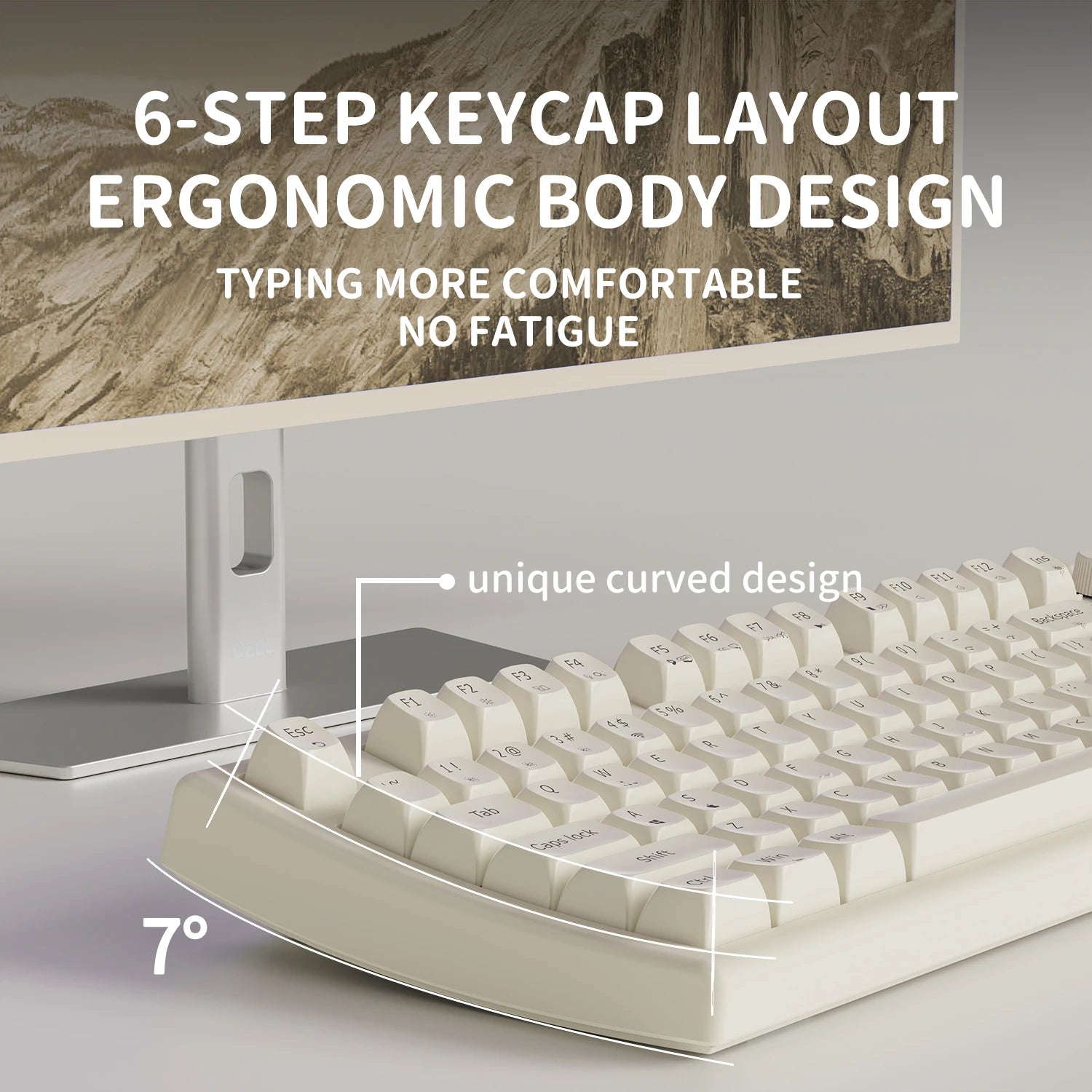 EWEADN V97 Cute Creamy Keyboard, Bluetooth/2.4GHz Gaming Keyboard Wireless with RGB Backlit, Rechargeable, Quiet, for PC Gamer