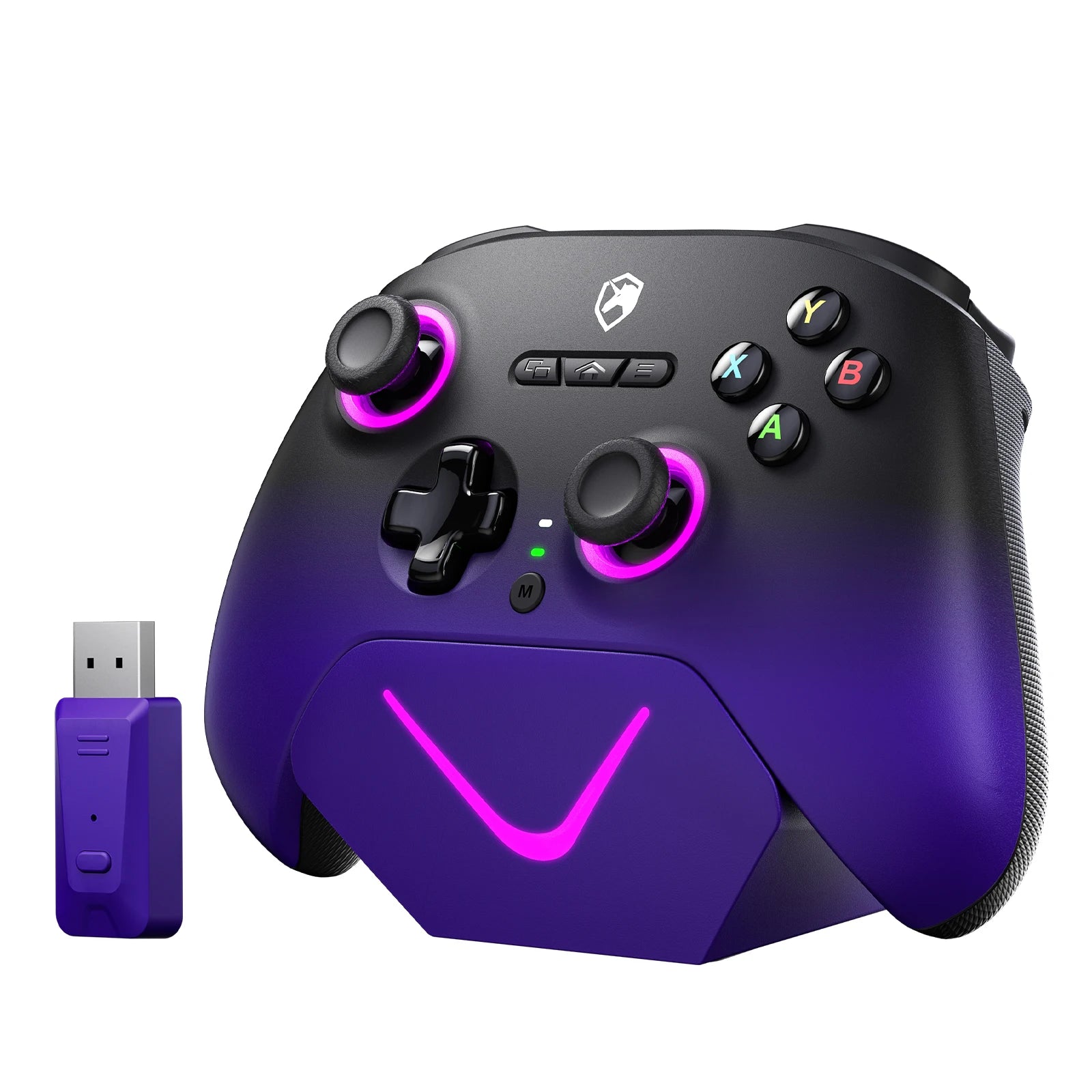 ECHTpower Wireless game controller Hall effect joystick suitable for PC, Switch, Android, IOS with base controller