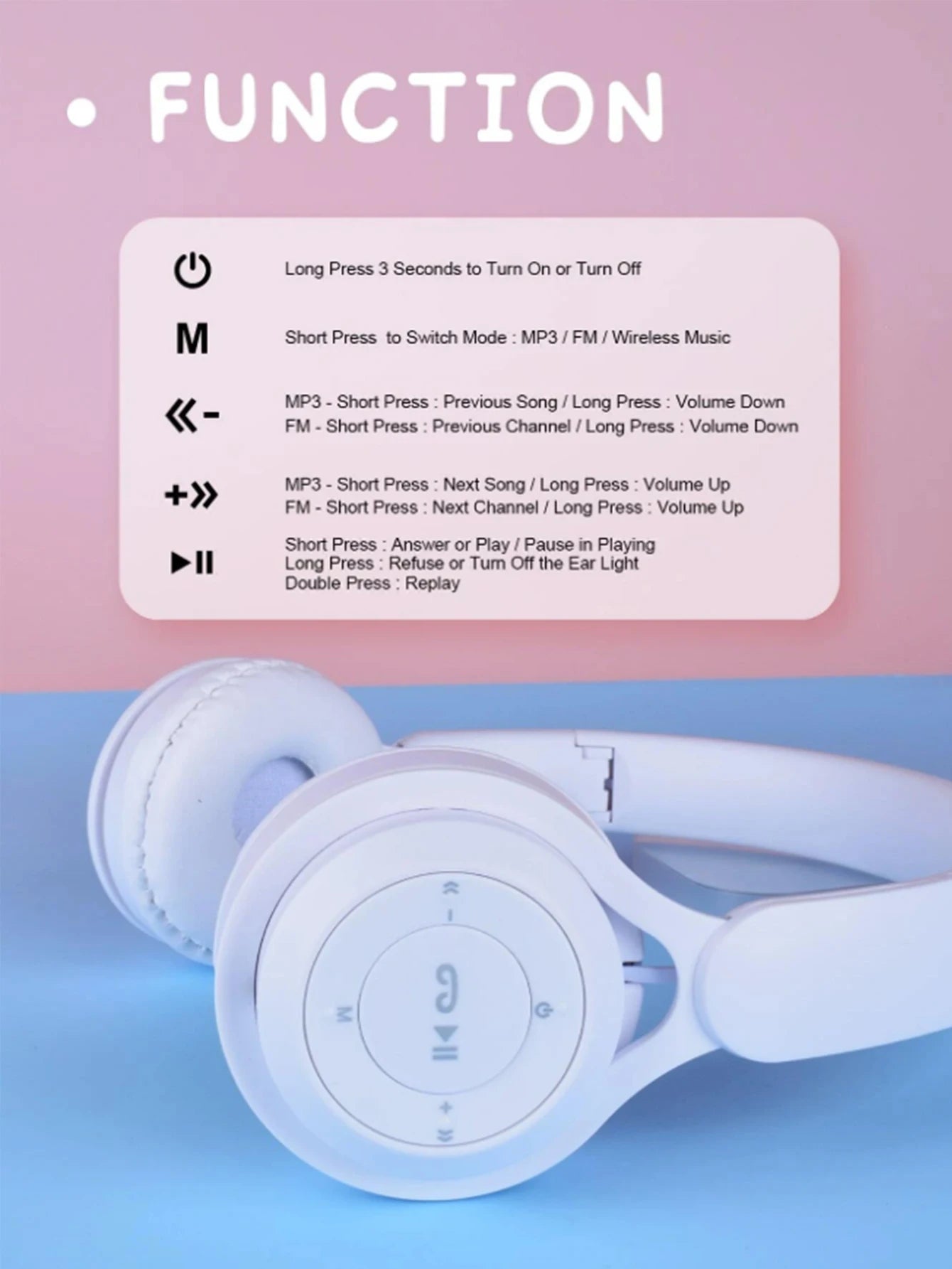 Head-mounted Bluetooth headphones, HiFi sound quality, seamless game delay, foldable portable Bluetooth headphones